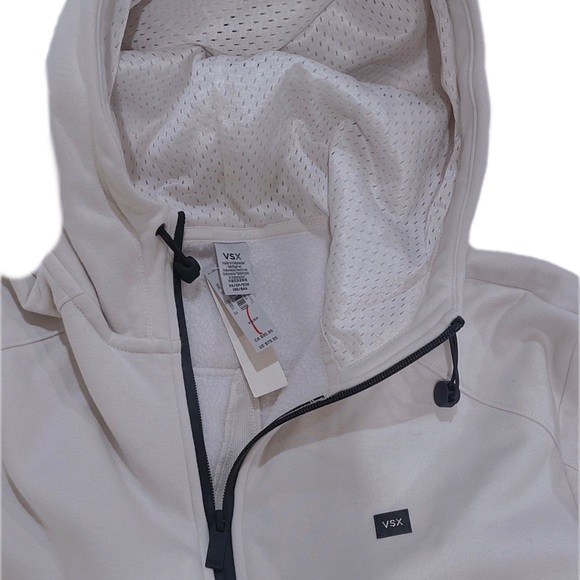 Victoria’s Secret VSX Tech White Plaster Hoodie Sz XS Ivory Zip Sweatshirt New - Picture 5 of 6